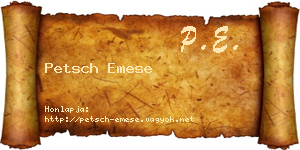 Petsch Emese névjegykártya
