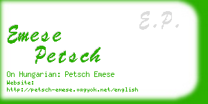 emese petsch business card